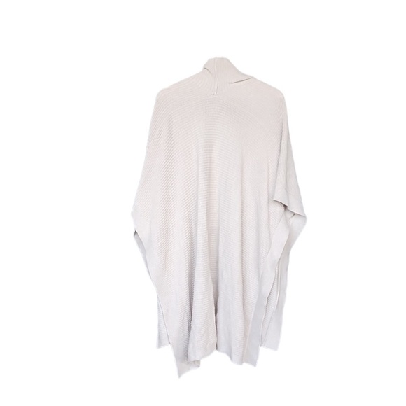 J.JILL Beige Open Front Poncho Ruana Sweater ONE SIZE Women's Shrug Wrap Shawl - Picture 3 of 7